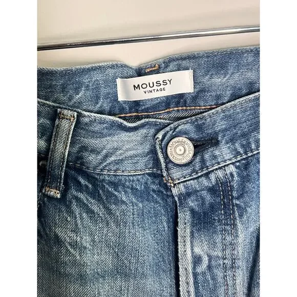 Moussy Vintage Selvedge Paint Splatter High Waisted Button Fly Straight Jeans 28 - Picture 5 of 13